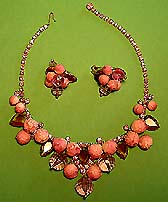a beautiful Weiss vintage costume jewelry necklace and earrings