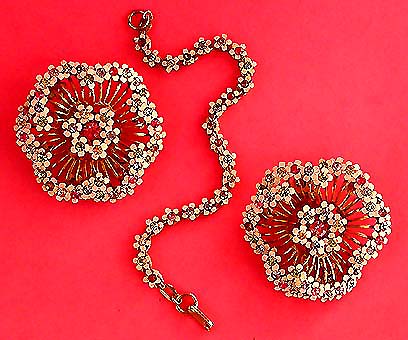 a beautiful vintage costume jewelry parure