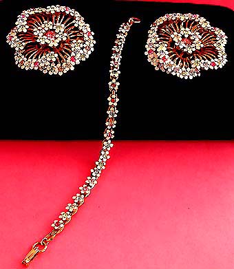 a beautiful vintage costume jewelry parure