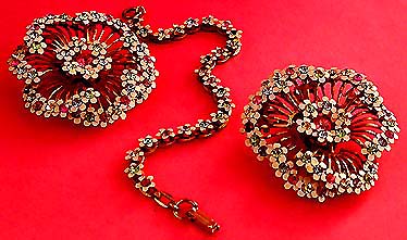 a beautiful vintage costume jewelry parure