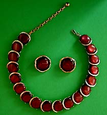 a beautiful Hobe vintage costume jewelry necklace, bracelet and earrings