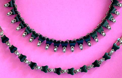 a beautiful vintage costume jewelry necklace and bracelet