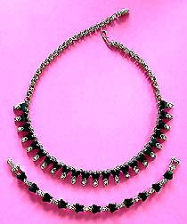a beautiful Juliana vintage costume jewelry necklace, bracelet and earrings