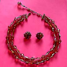 a beautiful Art vintage costume jewelry necklace, bracelet and earrings