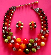a beautiful Juliana vintage costume jewelry necklace, bracelet and earrings