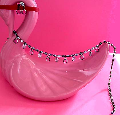 a beautiful vintage costume jewelry crystal necklace and earrings