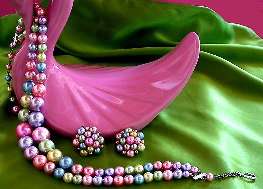 a beautiful vintage costume jewelry parure