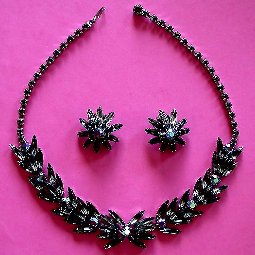 a beautiful vintage costume jewelry parure