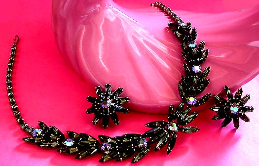 a beautiful vintage costume jewelry parure