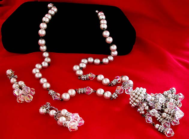 a beautiful vintage costume jewelry parure