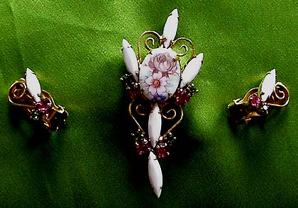 a beautiful vintage costume jewelry parure