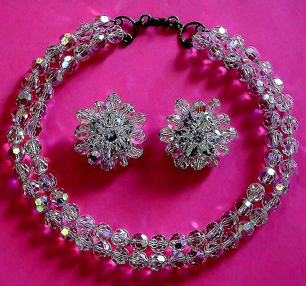a beautiful vintage costume jewelry parure