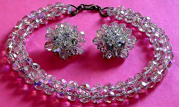 a beautiful vintage costume jewelry parure