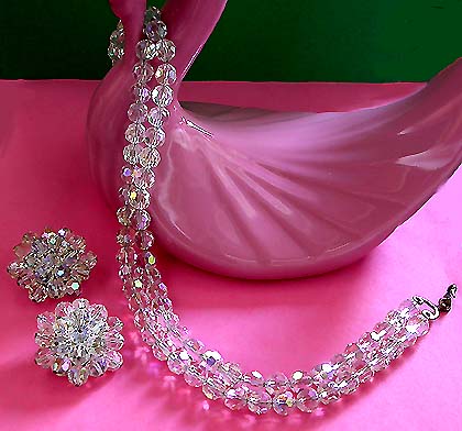 a beautiful vintage costume jewelry parure