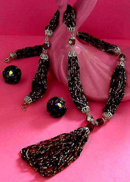 a beautiful vintage costume jewelry parure