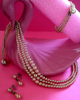 a beautiful vintage costume jewelry parure
