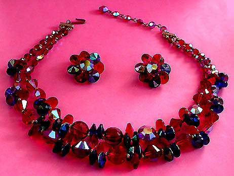 a beautiful vintage costume jewelry parure