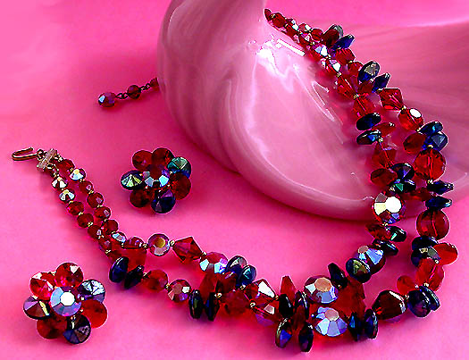 a beautiful vintage costume jewelry parure