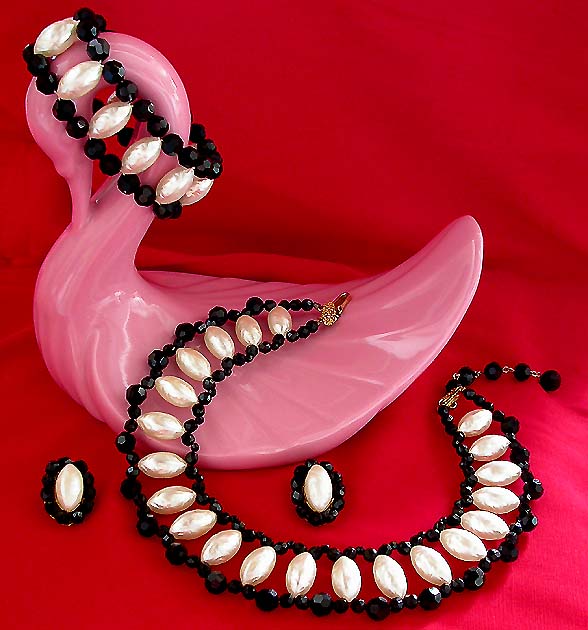 a beautiful vintage costume jewelry parure