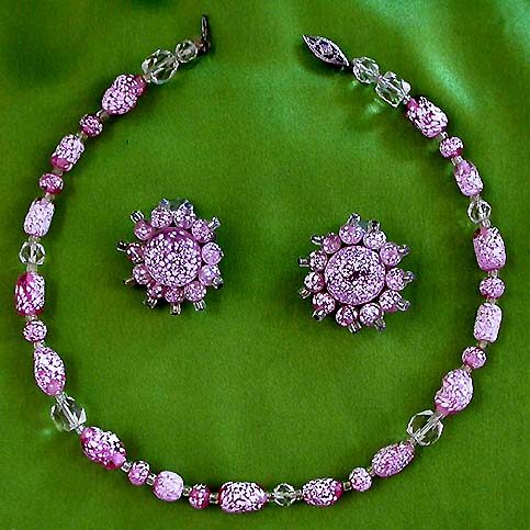 a beautiful vintage costume jewelry parure
